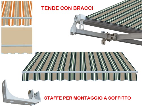 TENDE DA SOLE C/BRACCI 295X250CM VERDE/BEIGE