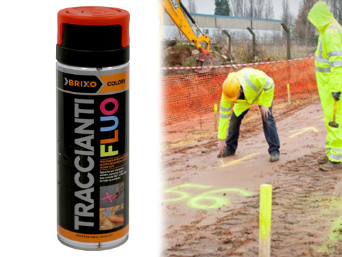 SPRAY BRIXO COLORS TRACCIANTE FLUO ROSSO (cartone 6 PZ)