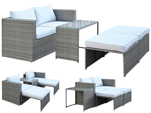 SET RATTAN COMBO GRIGIO