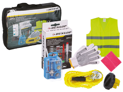 KIT ATTREZZI EMERGENZA AUTO DUNLOP -0666