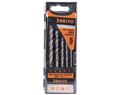 SET PUNTE BRIXO HSS FRESATE 3-8MM PZ.5