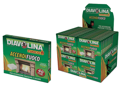 DIAVOLINA ACCENDIF.40 CUBI DISPLAY BANCO (cartone 48 PZ)