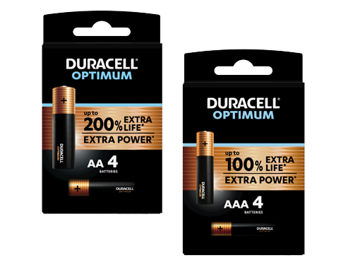 PILE DURACELL OPTIMUM BL.4 PZ.      -AAA (cartone 8 BL)