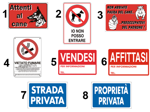 CARTELLI NON ABBIATE PAURA DEL CANE (cartone 10 PZ)