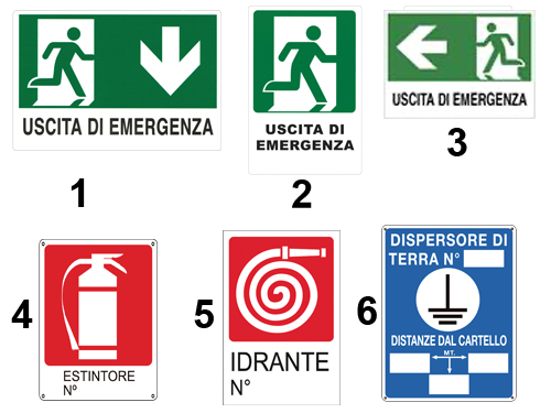 CARTELLI USCITA DI EMERGENZA B    -1941 (cartone 10 PZ)