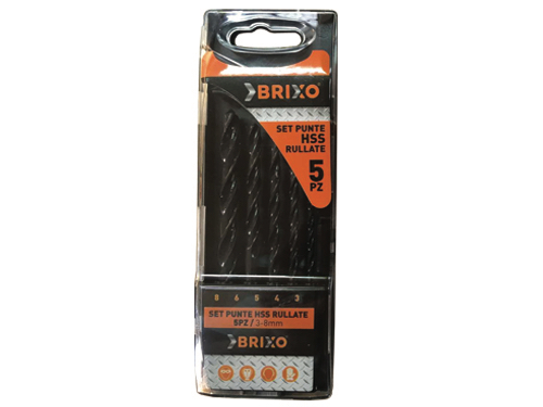 SET PUNTE BRIXO HSS RULLATE 3-8MM PZ.5