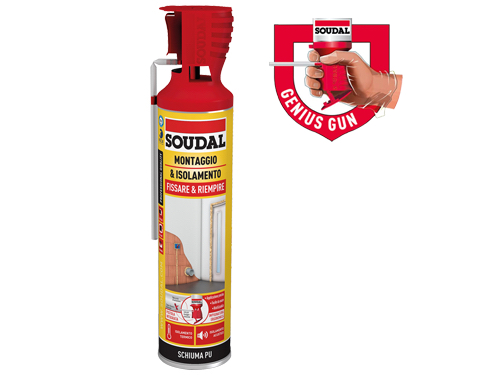 SCHIUME SOUDAL M&I GENIUS GUN PU 600ML (cartone 12 PZ)