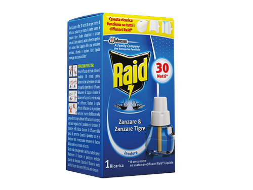 LIQUIDO P/ELETTROEMANATORI RAID 30 NOTTI (cartone 24 PZ)