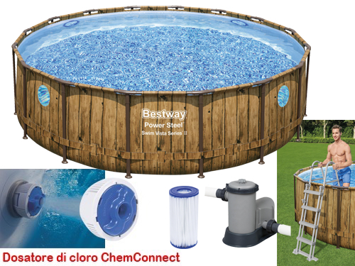 PISCINE TONDE C/TEL.RATTAN.488X122-56725