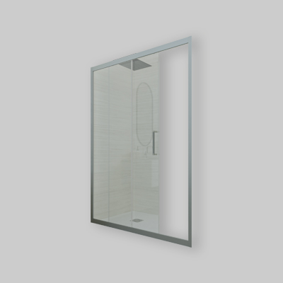 PORTA A UN ANTA FISSA E UNA SCORREVOLE "ZETA" SILVER 110-120 cm Ap. 52