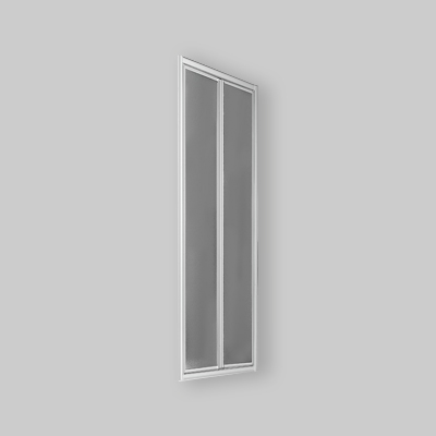 PORTA A 2 BATTENTI 'SMERALDA' VETRO TRASPARENTE 3MM PROFILO CROMO 73-78 Ap. 60