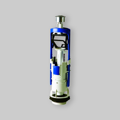 BATTERIA VALVOLA DOPPIO SCARICO AD AZIONAMENTO MECCANICO DECO DUAL Pulsante cromo lucido