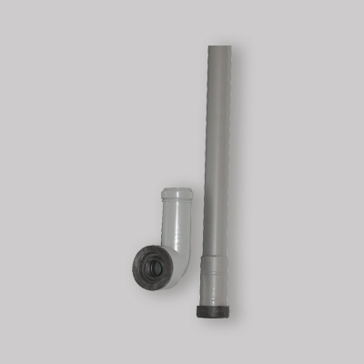 TUBO DI RISCIACQUO DA 1 METRO REGOLABILE PER PASSO RAPIDO Ø 26x32 c/curva PVC