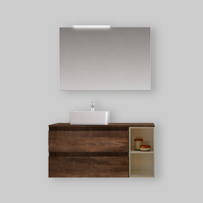 MOBILE DA BAGNO CUBE3 Base 110 Tabacco/ Tortora Opaco