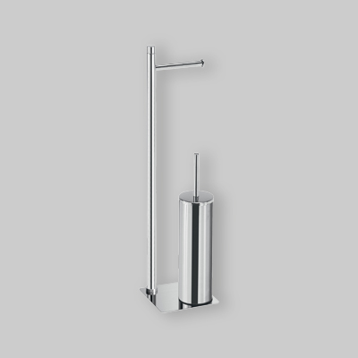 PIANTANA CON PORTAROTOLO E SCOPINO WC "TRILLY" 16 x 17,1 x 66,7 cm - Cromo