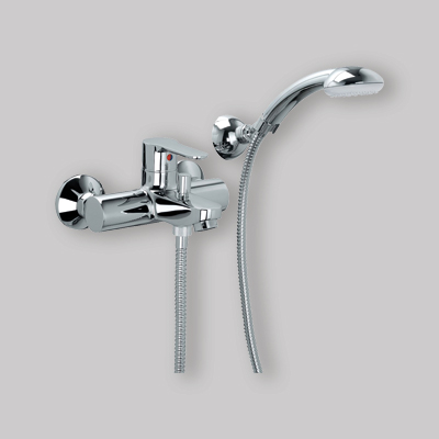 MISCELATORE VASCA CON SET DOCCIA BLU cromo