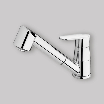 MISCELATORE LAVELLO MONOFORO DOCCIA ESTRAIBILE CANDY cromo