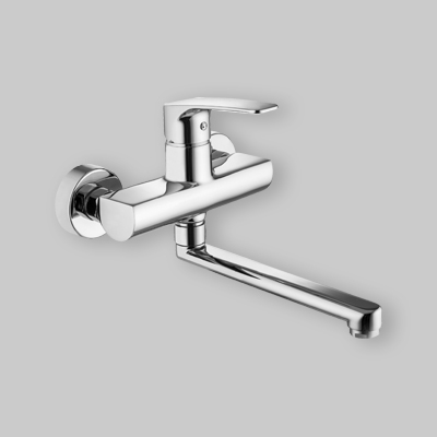 MISCELATORE LAVELLO A MURO LIME CON CANNA DIRITTA ORIENTABILE Cromo