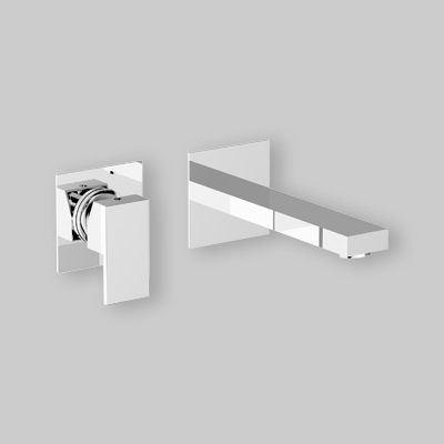 BATTERIA LAVABO INCASSO A PARETE PILLAR c/scarico Click Clack - Cromo
