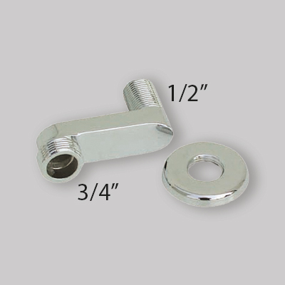 ECCENTRICO REGOLABILE CON ROSONE CROMATO 1/2" x 3/4" - cm 6