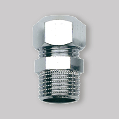 RACCORDO DIRITTO MASCHIO OTTONE CROMATO 3/8" x 3/8" 10 mm