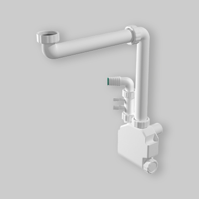 SIFONE SALVASPAZIO PER LAVABO AD 1 VIA + ELETTRODOMESTICI "SQUID" 1"1/4 x Ø 32