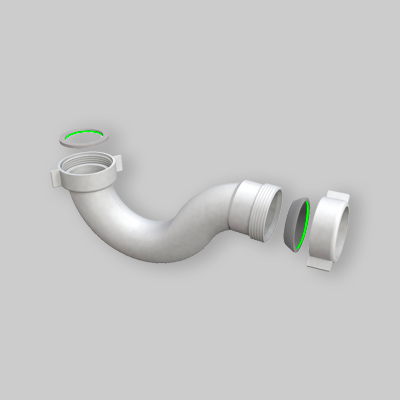 SIFONE VASCA AUTOPULENTE BIANCO 1"1/2 - Ø 40