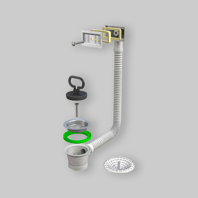 PILETTA PER LAVELLI INOX CTP GRIGLIA RETTANGOLARE 1"1/2