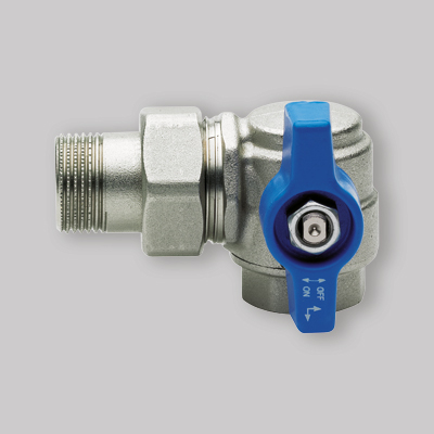 VALVOLA A SQUADRA PER COLLETTORI CON PRESA FRONTALE SX 3/4"