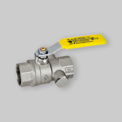 VALVOLA A SFERA GAS F/F CON PRESA DI PRESSIONE E LEVA ACCIAIO BUGATTI 3/4" DN 20