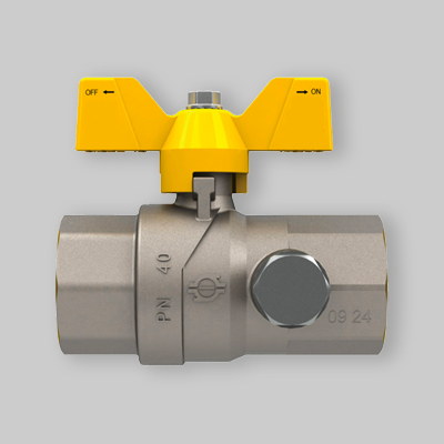 VALVOLA A SFERA GAS F/F CON PRESA DI PRESSIONE FARFALLA ALLUMINIO FIV 3/4" DN 20