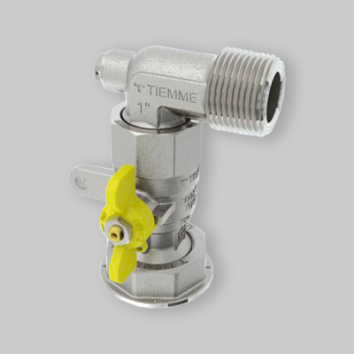 VALVOLA A SFERA GAS POST- CONTATORE AD ANGOLO COLLEGAMENTO DIRETTO AL CONTATORE TM 1" M x 1"1/4 F