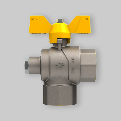 VALVOLA A SFERA GAS SQUADRA CON PRESA PRESSIONE E MANIGLIA A FARFALLA FIV 3/4" F x 3/4" F