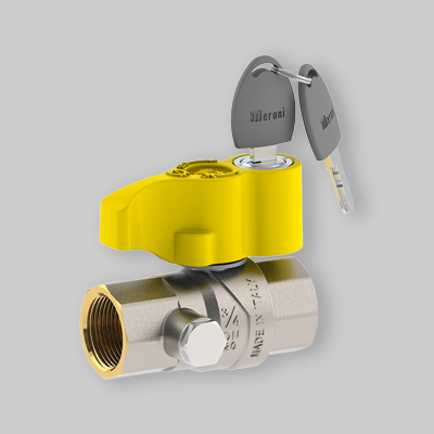 VALVOLA A SFERA GAS DIRITTA POST CONTATORE F-F CON DADO GIREVOLE FIV 1"x1"1/4