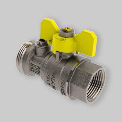 VALVOLA DIRITTA POST- CONTATORE CON PRESA TIEMME 1" F x 1"1/4 M