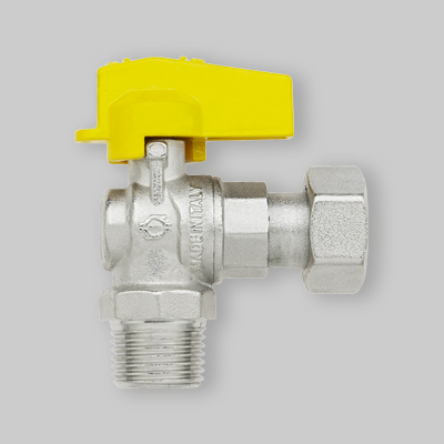 RUBINETTO GAS A SFERA A SQUADRA MASCHIO CON DADO GIREVOLE FIV 1/2" M x 1/2" F G