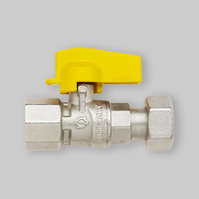 RUBINETTO GAS A SFERA DIRITTO F/F CON DADO GIREVOLE FIV 1/2" F x 3/4" F G