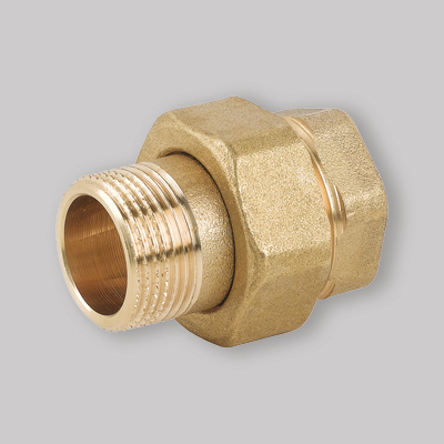 RACCORDO DIRITTO 3 PEZZI M/F SEDE PIANA C/GUARNIZIONE OTTONE GIALLO 3/4"