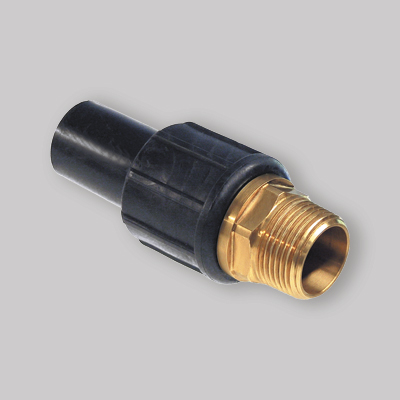 GIUNTO DI TRANSIZIONE OTTONE PE FILETTATO MASCHIO UNIDELTA 25 x 3/4"