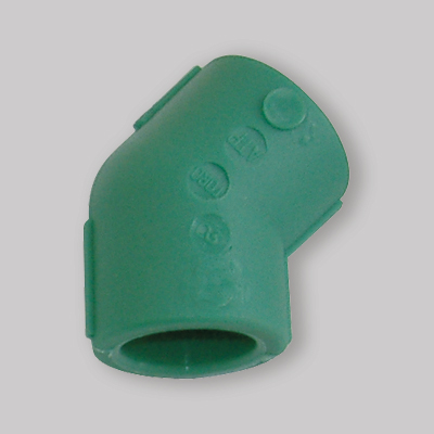 RACCORDO GOMITO A 45° FEMMINA IN PPR VERDE PN 25 32 x 32