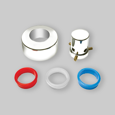 CAPPUCCIO UNIVERSALE PER RUBINETTI E VALVOLE A SFERA AD INCASSO Rosso - trasparente - Blu