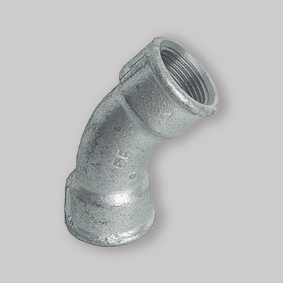 CURVA A 45° FF IN GHISA ZINCATA 3"