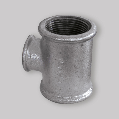RACCORDO TEE RIDOTTO IN GHISA ZINCATA 2"x1"1/4x2"