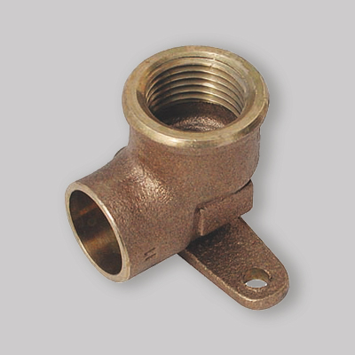 GOMITO BRONZO 2 FORI CON FLANGIA FILETTATURA FEMMINA SALD. FEMMINA 14 x 1/2"