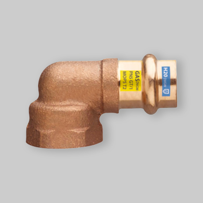RACCORDO GOMITO FEMMINA BRONZO A PRESSARE 28x1"