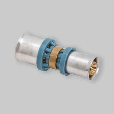 RACCORDO DRITTO DOPPIO RIDOTTO A PRESSARE "DELTAPRESS" UNIDELTA 20 x 16