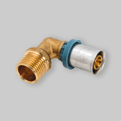 RACCORDO GOMITO MASCHIO A PRESSARE "DELTAPRESS" UNIDELTA 20 x 1/2"