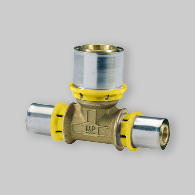 TEE A PRESSARE CON ATTACCHI LATERALI RIDOTTI A GAS IVAR 16x20x16