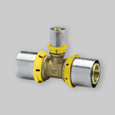 TEE A PRESSARE CON ATTACCO CENTRALE RIDOTTO A GAS IVAR 26x20x26