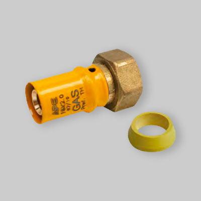 RACCORDO CON GIRELLO PER GAS SEDE PIANA APE 16x3/4"